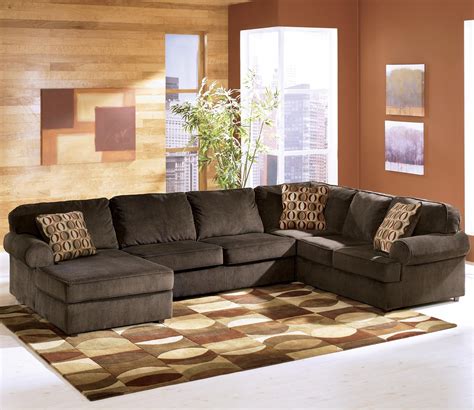 ashley furniture vista chocolate casual  piece sectional  left