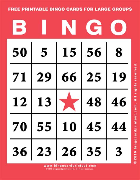 printable bingo cards   large group printable bingo cards