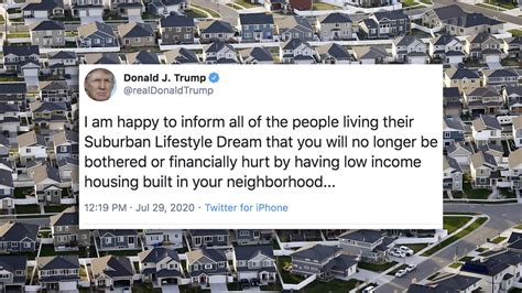 suburban lifestyle dream trump tweets  revoking obama era rule  diversify suburbs