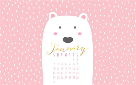 january desktop calendar paint  pink