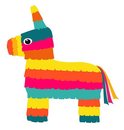 vector colorful pinata isolated  white background stock illustration
