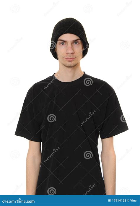 white dude wearing black beanie hat stock photo image  dude black