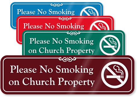 Please No Smoking On Church Property Showcase Wall Sign