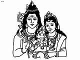 Shiva Parvati Shiv Hindu Colouring Parvathi Gods Goddesses Ganesh Ganesha Shivaratri Legends Siva Maha Clipground sketch template
