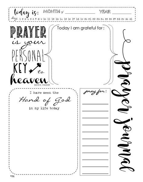 printable prayer journal template charlotte clergy coalition