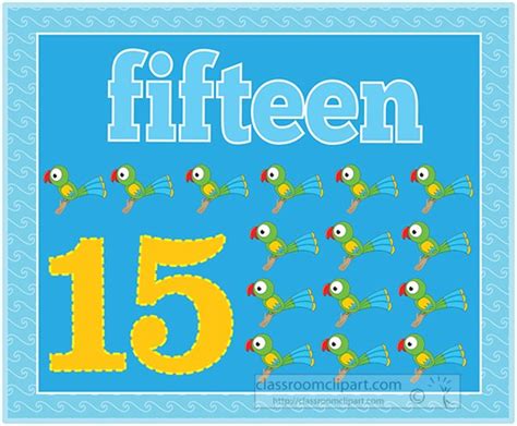 counting counting numbers fifteen birds classroom clipart