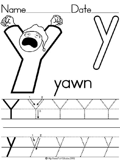 letter    yawn worksheet