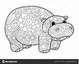 Nijlpaard Volwassenen Dier Dieren Uitprinten Downloaden sketch template