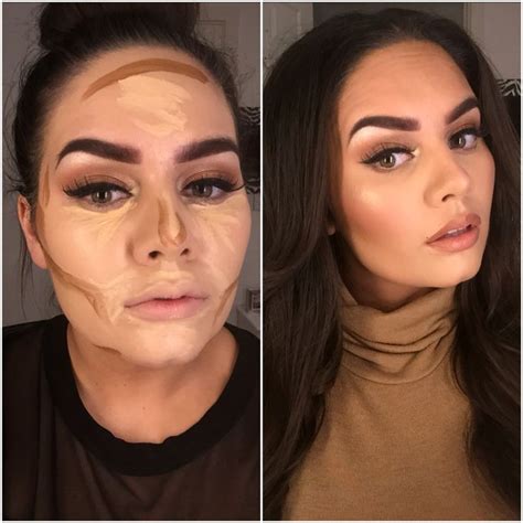 image result for contour before and after contour makeup