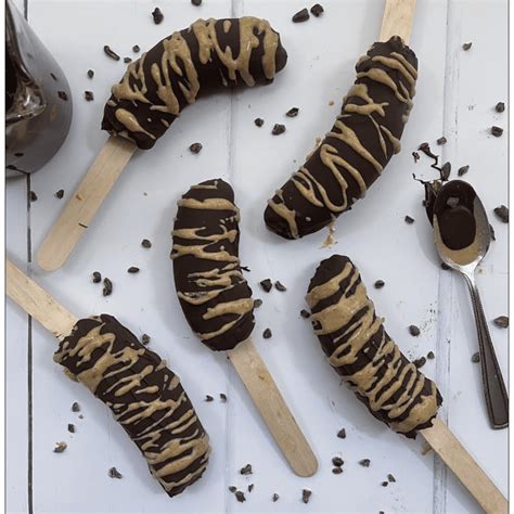 Chocolate And Peanut Butter Covered Frozen Bananas Adriennes Classic