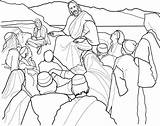 Mount Sermon Coloring Jesus Lds Christ Children Pages Teaching Clipart Beatitudes Line Kids Teaches Nephites Library Drawing Mormon Temple People sketch template