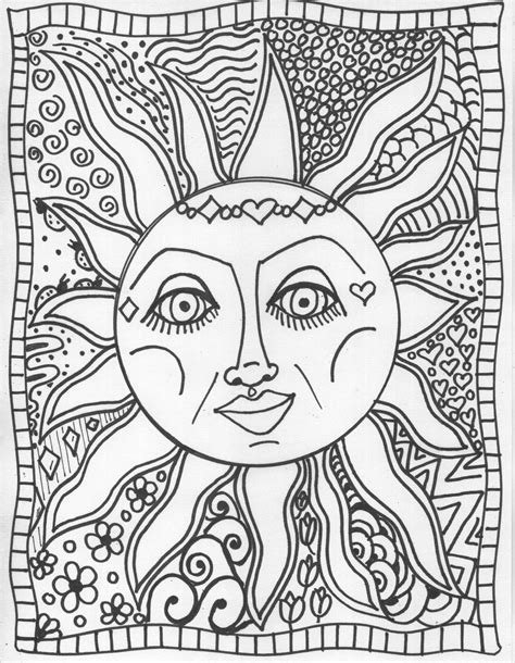 adult coloring pages   sun  printable sun coloring pages