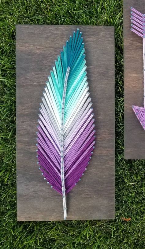 multicolored feather string art etsy lyubitelskoe iskusstvo