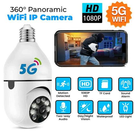 sufanic  light bulb camera wireless security home cam panoramic  wifi ip p hd