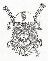 Skull Viking Drawing Getdrawings sketch template