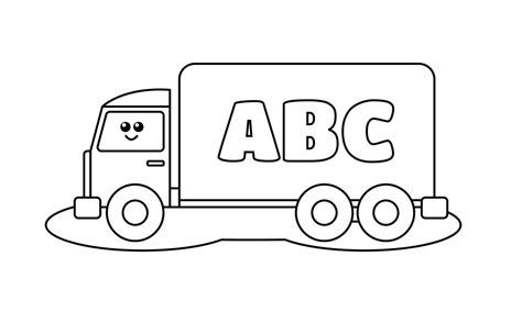 truck coloring sheet suitable  preschool education  vector