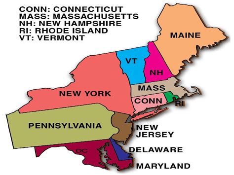 map  northeast region  united states usa map