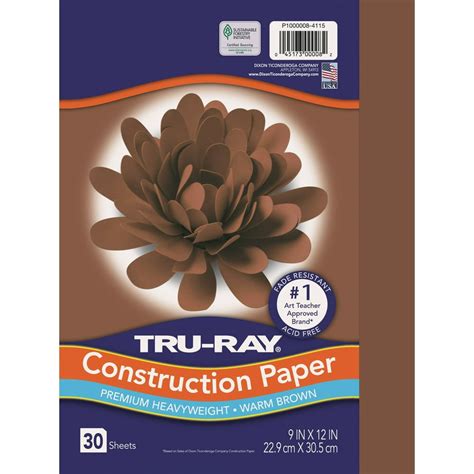 tru ray construction paper warm brown     sheets walmart