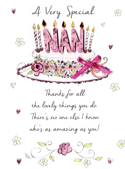 Special Nan Happy Birthday Greeting Card Cards Love Kates