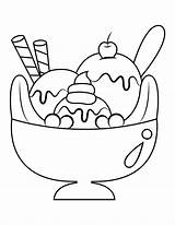 Ice Cream Coloring Sundae Pages Printable sketch template