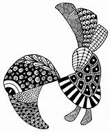 Zentangle Zentangles Drawing Tangle Zen Doodle Patterns Drawings Easy Tangles Animal Bird Simple Animals Pattern Designs Pages Coloring Zendoodle Draw sketch template