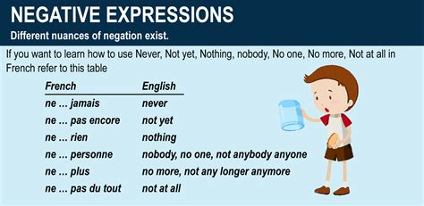 negative sentences  french    important  examples
