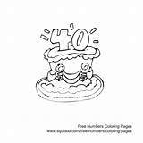 Birthday Coloring 40 Pages Cake Numbers Children sketch template
