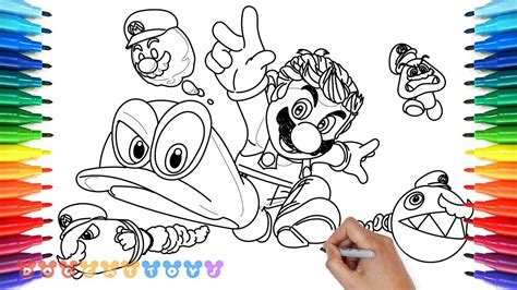 mario odessy coloring page