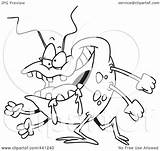 Drooling Bug Toonaday Royalty Outline Illustration Cartoon Rf Clip 2021 sketch template
