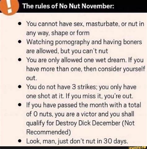 the rules of no nut november you cannot have sex