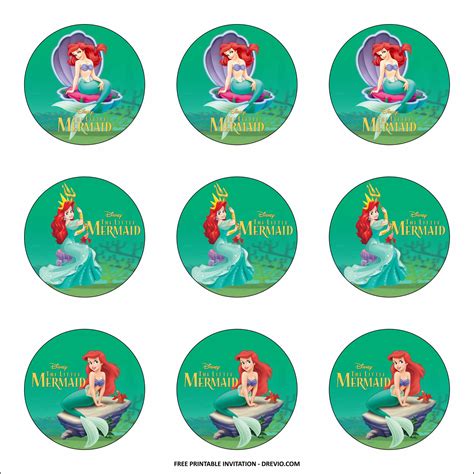 printable ariel   mermaid birthday party kits