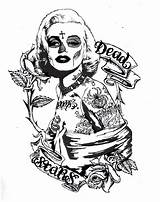 Monroe Marilyn Coloring Pages Drawing Tattoos Outline Skull Sugar Color Collection Drawings Printable Print Getcolorings Getdrawings Grable Betty Paintingvalley sketch template