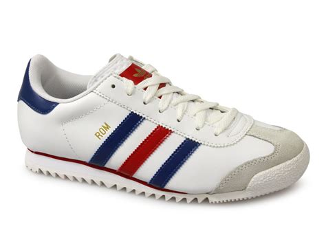 mens adidas rom originals white leather sports classic trainers size   uk ebay
