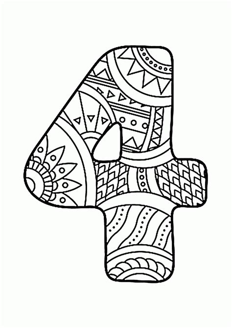 number  printable coloring pages printable color