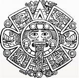 Aztec Calendar Coloring Pages Drawing Stone Tattoo Sun Mayan Sketch Drawings Mandala Mexican Getdrawings Printable Designs Calender Clipart Color Sol sketch template