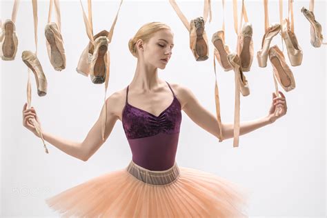 blonde ballerina and pointe shoes by andrey bezuglov 500px