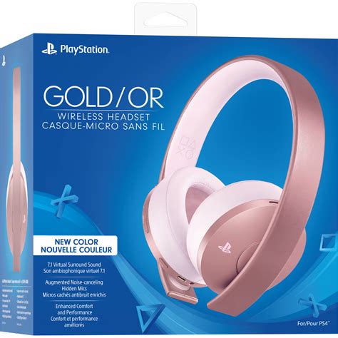 sony playstation gold wireless headset rose gold  bh