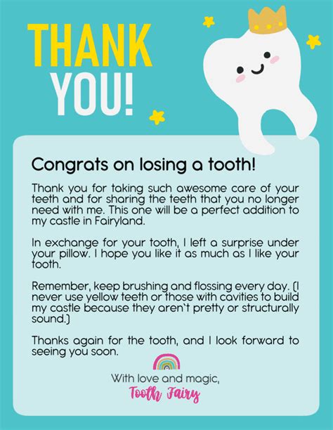 tooth fairy letter  printable printable templates