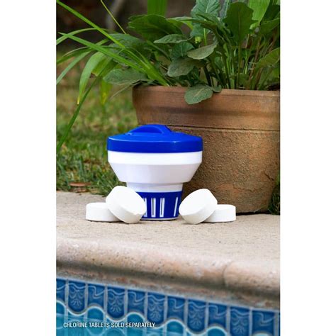 hdx floating swimming pool  spa chlorine dispenser   home depot