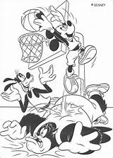 Mickey Coloring Pages Playing Basketball Color Goofy Disney Hellokids Print Book Para sketch template