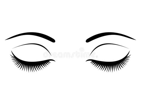 closed eyes with black eyelashes on a white background stock vector illustration of graphic