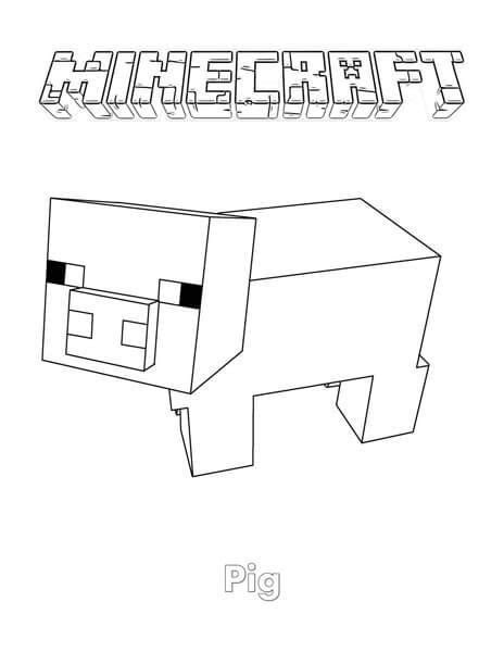 minecraft pig coloring pages coloring book  coloring pages