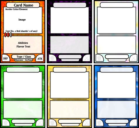 trading card game template   pokemon card template