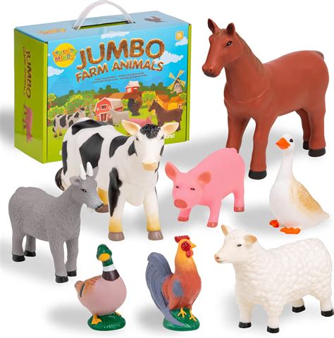 farm animals toy  pieces plastic farm animals figurines educational learning farm playset