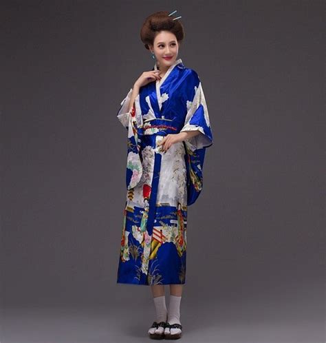 Hot Sale Gold Japanese Vintage Original Tradition Silk Yukata Kimono