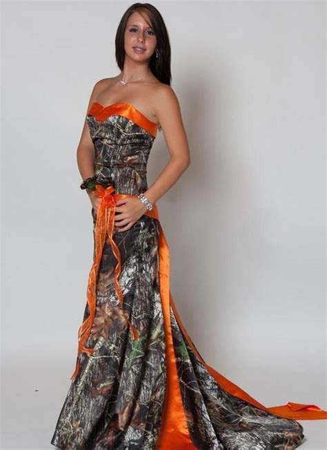 orange sweetheart camo prom dresses camouflage evening camo wedding dresses camo prom