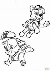 Coloring Paw Patrol Rocky Rubble Pages Printable Drawing Dot Colorings sketch template