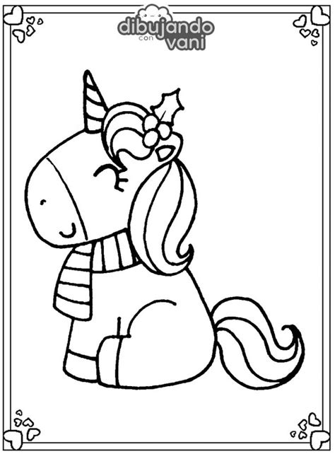 Dibujo De Un Unicornio De Navidad Para Imprimir