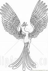 Coloring Pages Phoenix Bird Flying Fenix Printable Color Magical Fantasy Designlooter Online Drawings sketch template