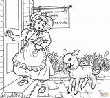 Mary Coloring Lamb Little Nursery Had Rhyme Pages Printable Rhymes Goose Mother Colouring Drawing Lyrics Sheets Kids Supercoloring Activities Fleece sketch template
